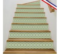 Contremarches adhésives PVC pour escalier - vert - Lot de 5 (15x100 cm) - 99DECO
