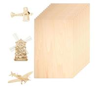 Contreplaqué, 12 pièces Feuilles de Bois Minces, 300x200x2mm Panneaux Multiplex, Planches de Tilleul non Fini, pour Avion, Bateau, Modèle Artisanal, Modélisme Déco