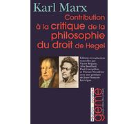 Contribution à la critique de la philosophie du droit de Hegel