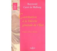 Contribution À La Théorie Générale De L'etat