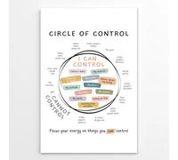 Control Circle Mental Health Poster - What I Can & Cannot Control Guide for Therapy & Classroom(Framed,08x12inch(20x30cm))