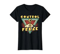 Control Freak - 80s Video Game Arcade Gamer T-Shirt, Femme, Noir, L