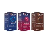 CONTROL FUNKY MIX Boîte de préservatifs stimulants et aromatisés classiques - 72 préservatifs