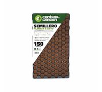 + control GARDEN Bac à semis de germination 150 alvéoles | Propagateur de graines avec terre et trou pour graines ou plantes | Meilleur développement des racines | Biodégradable