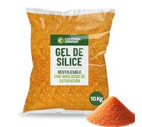 Control Garden Gel de silice orange 10 kg | Absorbeur d'humidité réutilisable non toxique | Billes déshydratantes anti-humidité Indicateur de saturation | Déshumidificateur naturel