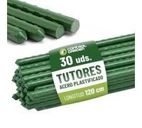 CONTROL GARDEN Lot de 30 tuteurs en acier plastifié pour plantes haute Ø 8-10 mm | croissance des plantes | Support de cultures adapté pour l'intérieur et l'extérieur (120 cm)