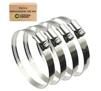 Control Garden Lot de 4 colliers de serrage en acier inoxydable pour tuyaux, tuyaux et conduits 200 mm de diamètre - Collier métallique pour tuyaux d'eau, systèmes de ventilation - Résistant et sûr