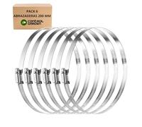 Control Garden Lot de 6 colliers de serrage en acier inoxydable pour tuyaux, tuyaux et conduits 200 mm de diamètre - Collier métallique pour tuyaux d'eau, systèmes de ventilation - Résistant et sûr