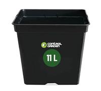 + CONTROL GARDEN Pot carré pour plantes Noir 11 l Pot de fleurs en plastique résistant