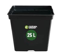 Control Garden Pot de fleurs carré en plastique résistant Noir 25 l
