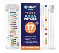 Control Garden Test d'eau potable 17 en 1 | 160 bandelettes réactives | analyse complète pH, dureté, chlore, métaux lourds et plus | Résultats en 30 s | Kit professionnel pour eau de robinet, puits et