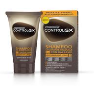 Just For Men - Control GX - Shampooing colorant, 2 en 1 avec baume, réduit progressivement les cheveux gris pour un look naturel, 118 ml