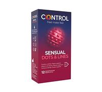 Control Condom Préservatif masculin Sensual Dots & Lines Points et Stries 12 unités