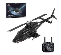 ControlCraze Airwolf RC Hélicoptère pour adultes, WOLFBUSH AW-911 Aircraft, échelle 1/34 2.4G 9CH Flybarless avec 6G/3D Stunt, modèle RC hélicoptère avec positionnement GPS (version RTF/1 batterie)
