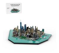ControlCraze Manhattan Downtown Financial District - Kit de construction - Modèle architectural à l'échelle 1/2000 inspiré de l'horizon de New York - 10523 pièces - Cadeau pour adultes et fans