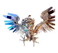 ControlCraze Puzzle 3D en métal pour enfants et adultes, hibou de nuit, steampunk, montage en métal, décoration créative (700 + pièces)