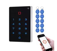 Contrôle d’accès WiFi Tuya RFID - Clavier à Code Tactile rétroéclairé IP68, Lecteur RFID 125kHz, Clavier Autonome intérieur et extérieur pour Porte et portillon, WG26/WG34, DC12V, avec 10 Badges(7)