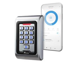 Contrôle d'accès Autonome NIVIAN accès par Carte EM, Pin et App Sortie de Relais, Bouton et Sonnette Wiegand 26 et WiFi | Contrôle du Temps App Tuya Smart pour Gestion et Ouvertures