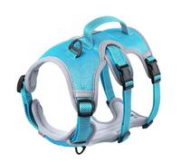 Contrôle De Bande Réfléchissante Extérieure Manque De Contrôle du Nylon Respirant Harnais D'entraînement De Marche pour Les Chiens Moyens Et Grands Bulldog Labrador,Bleu,S