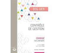 Contrôle de gestion - Corrigé UE 11 du DCG - Marie-Noëlle Legay - Corroy Eds - broché - Scolaire / Universitaire