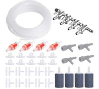 Contrôle du flux d'air pour aquarium, avec pierres à air, tuyaux de 8 m, valves anti-retour, ventouses et connecteurs, distributeurs de valve d'air 4 voies,accessoires standard pour aquarium