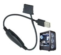 Contrôle du ventilateur USB - Câble adaptateur USB 3 broches/4 broches - Fonction PWM - Cuivre + ABS - Contrôle du flux d'air stable - Entretien du système de refroidissement de l'ordinateur de bureau