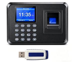 Contrôle horaire des employés, machine à signer des employés espagnol, machine d'assistance biométrique avec capacité de 1000 empreintes digitales, horloge pour fichier, sans connexion Internet avec