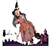 Contrôle vocal - Décoration de sorcière criant - Source de chaleur extérieure avec lumière LED | Promesse de sorcière | Décoration de sorcière criante activée par la voix et le toucher | Sorcière