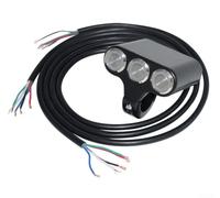 Contrôleur à 3 boutons 12 V 10 A pour quad scooter (triple trou) | 3 boutons avec LED, auto-réinitialisation et auto-verrouillage, pour signal de klaxon lumineux, utilisation facile