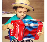 CONTROLEUR A VENT Enfants accordéon débutant instrument de 2 Basses 7 informatique concertina Rouge