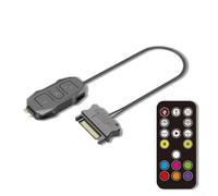 Contrôleur ARGB, 5 V 3 broches pour hub SATA, interrupteur de mode manuel pour ventilateurs de boîtier PC, bandes LED (télécommande noire)