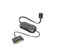 Contrôleur ARGB 5 V 3 broches vers hub adaptateur d'alimentation SATA pour ventilateurs de PC, bandes LED, contrôle manuel du mode d'éclairage, boîtier ABS noir, compatible avec les systèmes de
