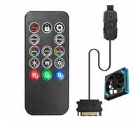 Contrôleur ARGB 5V 3-Pin Télécommande IR 14 Touches - Contrôleur Sans Fil 2M, Hub ARGB pour Ventilateur PC LED, Compatible Boîtier Gaming avec Mémoire Automatique et Synchronisation