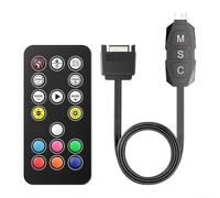Contrôleur ARGB 5V avec Télécommande 17 Touches Mode Lumière | Hub 5V 3 pour broches, plastique , discret, compatible ventilateurs, bandes LED flexibles