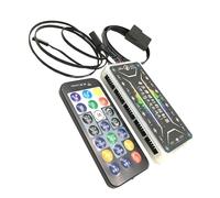 Contrôleur Argb Noir ABS pour Ventilateurs 6 Broches et Bandes LED | Gestion Centralisée, Synchronisation Carte Mère, Télécommande Musicale, Montage PC Gaming, Câblage Simplifié