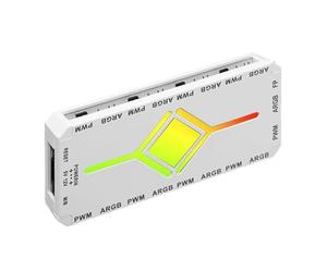 Contrôleur Argb - Répartiteur de Ventilateur magnétique Pwm à 3 Broches, hub LED télécommandé, avantage de Gestion des câbles, Fonction d'éclairage Simple, Dispositif performant, Chambre à Coucher