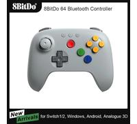 Contrôleur Bluetooth 8BitDo N64 pour 3D analogique, Nintendo Switch, Switch 2, manette de jeu pour Windows et Android Black with Bag