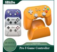 Contrôleur Bluetooth 8BitDo Pro 3, manette de jeu sans fil de Type C avec manettes TMR pour NS Nintendo Switch 2, PC Windows,ANDROID,iOS Gris