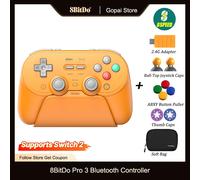 Contrôleur Bluetooth 8BitDo Pro 3 pour Switch 1/2 Windows, Apple, SteamOS avec Joysticks TMR, déclencheurs commutables, bouton remplaçable G Classic