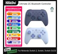 Contrôleur Bluetooth 8BitDo Ultimate 2C pour manette de jeu sans fil Switch 2 avec Joystock à effet Hall pour Nintendo Switch, console OLED DarkBlue