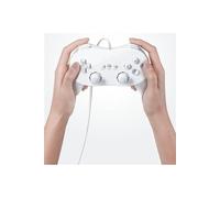 Manette Qumox Contrôleur classique filaire manette Compatible pour Nintendo Wii Remote Console blanche -QUMOX