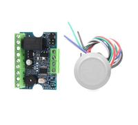 Contrôleur d'accès 12V avec système d'entrée de Porte à Verrouillage magnétique, mémoire Tactile, Lecteur Carte Wiegand RFID, contrôle pour la sécurité électrique(Kit-2 125Khz Silver)