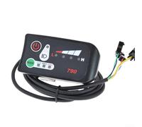 Contrôleur d'affichage LED 790 pour vélos électriques - Moniteur LCD 24 V/36 V/48 V avec fonction lumière, boîtier en ABS imperméable, adapté pour guidon de 22,2 mm (24 V)