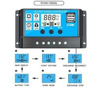 Contrôleur de Charge de panneau solaire PWM 12v/24v, avec suivi automatique de la mise au point, adaptateur de Charge, Protection contre les surcharges, écran LCD RBL-60A
