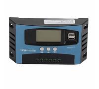 Contrôleur de charge solaire 12 V/24 V à identification intelligente, régulateur d’énergie solaire MPPT avec affichage LCD et double port USB, pour système de panneaux solaires (60A)