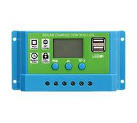 Contrôleur de Charge Solaire, 12V 24V Adaptive Blue Green Shell Contrôleur de Charge Solaire Protection contre les Courts-circuits pour l'industrie (10A)