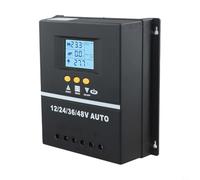 Contrôleur de charge solaire 90 A Mppt avec écran LCD pour systèmes de batterie 12 V, 24 V, 36 V, 48 V, double sortie USB et dissipateur thermique en aluminium (70 A)