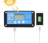 Contrôleur de charge solaire Générique - Contrôleur MPPT étanche DC 12V / 24V Écran LCD - Régulateur solaire Port USB - Paramètre réglable