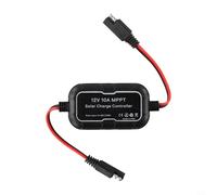 Contrôleur de charge solaire MPPT 12 V 10 A avec écran LCD pour gel au lithium pour batteries AGM à décharge profonde, double entrées SAE, charge en 3 étapes, noir