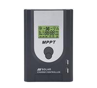Contrôleur de Charge Solaire MPPT, 12V 24V DC Input 10A Régulateur de Panneau Solaire avec Compensation de Température et Double Port USB pour Batterie au Gel et au Lithium